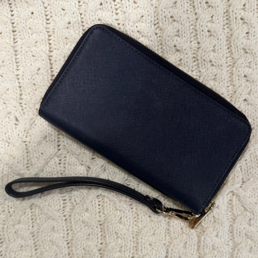 Michael Kors Accordion Zip Around Wallet Wristlet with Gold Hardware